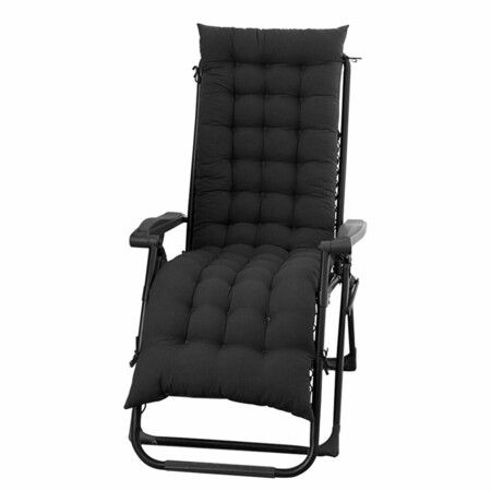 170CM Sun Lounger Chair Cushions Lounge Chaise Recliner Chair Cushion with Non-Slip Back Elastic Sleeve Seat Coffee