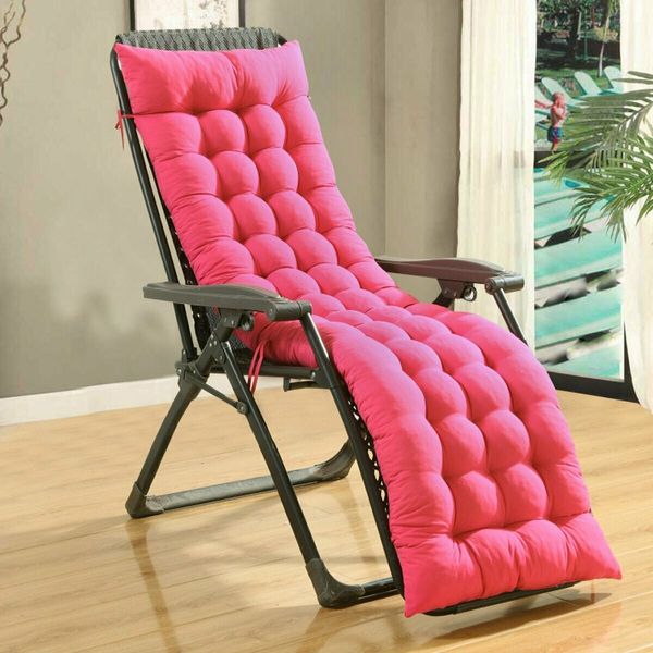 61" Deck Chair Cushion Lounge Chaise Padding In/Outdoor Recliner Patio Garden OfficeMagenta