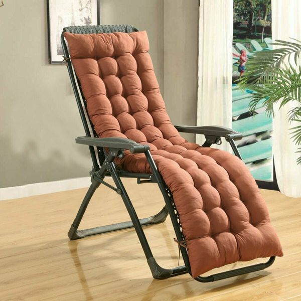 61" Deck Chair Cushion Lounge Chaise Padding In/Outdoor Recliner Patio Garden OfficeOrange