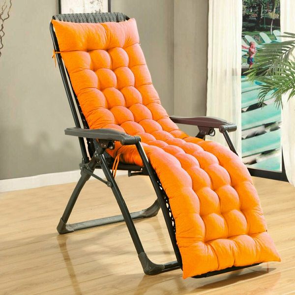 61" Deck Chair Cushion Lounge Chaise Padding In/Outdoor Recliner Patio Garden OfficeOrange