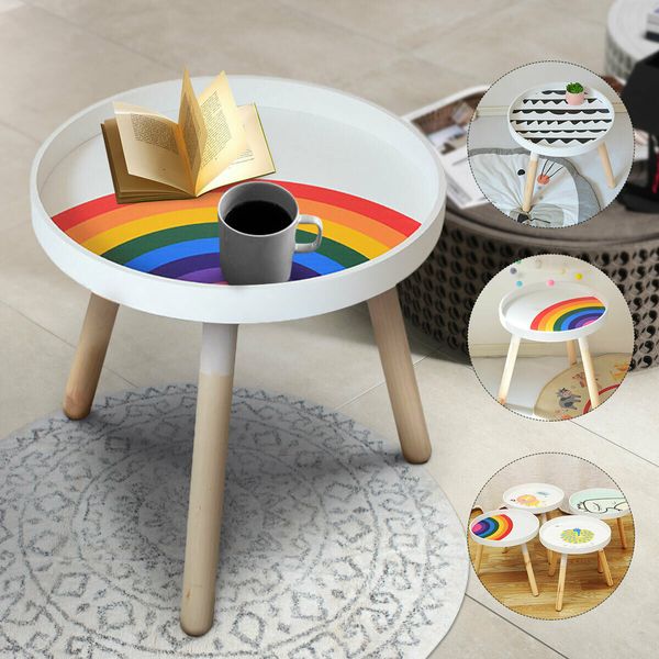 Modern Round Coffee Tea Side Sofa Table Living Room Furniture HomeB