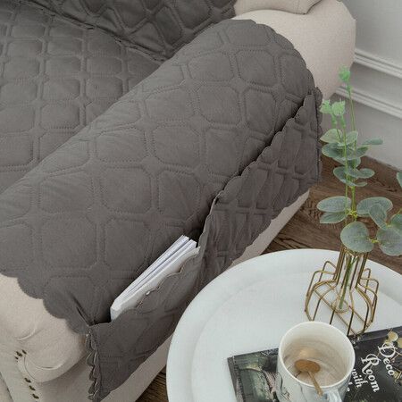 Sofa Seat Cover Single Seat Chair Cover Waterproof Anti-Skid Cover With Storage Slot For Home OfficeSingle Seat