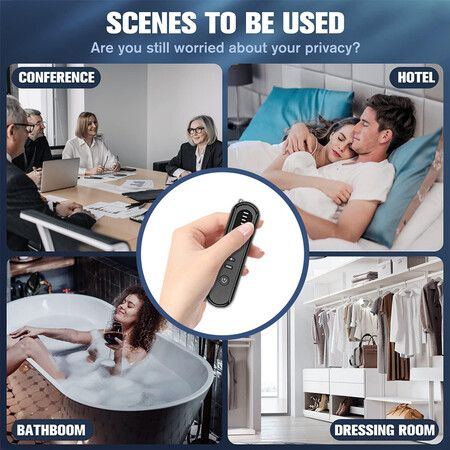 Portable  Hidden Camera Detectors Anti Spy Detector Bug Spy Camera Finder Signal Scanner GPS Car Tracker Listening Devices Detector for Office,Airbnb,Hotels,Bathroom