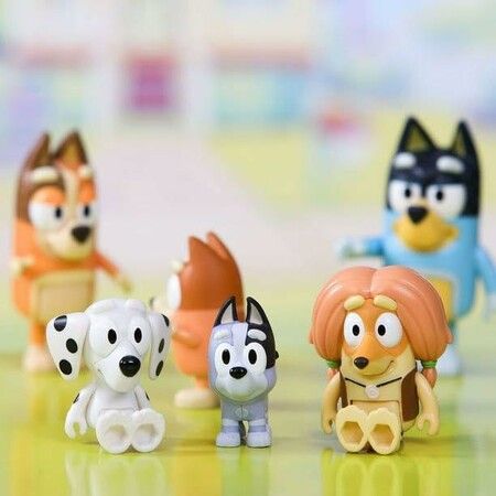 8 PCS Wolfs Bluey Figures Toys Playset, Wolves Bluey Action Figurines Family and Friends Set, Cake Toppers 2.5 to 3 Inch