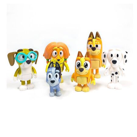 8 PCS Wolfs Bluey Figures Toys Playset, Wolves Bluey Action Figurines Family and Friends Set, Cake Toppers 2.5 to 3 Inch