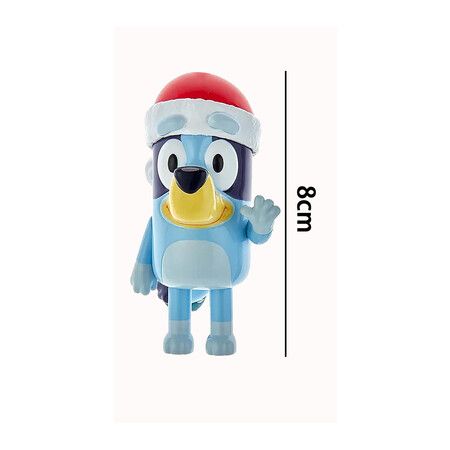 Bluey with Santa Hat Blow Mold Ornament 8cm Multicolor