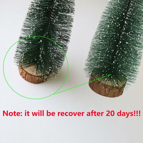 Bottle Brush Christmas Trees Mini Christmas Trees Small Christmas Trees Mini Pine Trees Desktop Miniature Christmas Trees with Snow and Wooden Base for Crafting Decorations (Tree Green 4pcs)