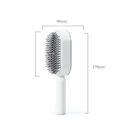 Self Cleaning Hair Brush,3D Air Cushion Massager Brush Airbag Massage Comb Brush, Shaping Comb  Hairdressing Brush (White)