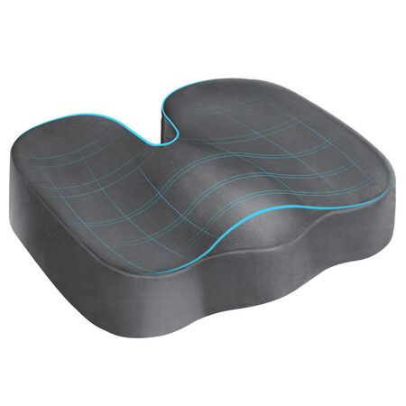 STARRY EUCALYPT Seat Cushion Memory Foam Pillow Pad Car Office Chair Back Pain Relief Grey