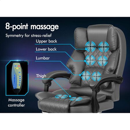 ALFORDSON Massage Office Chair Computer Heated Seat Executive Recliner Gaming