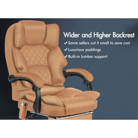 ALFORDSON Massage Office Chair Executive Heated Seat Computer Racing Recliner