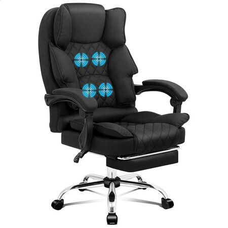 ALFORDSON Massage Office Chair Executive Recliner Gaming Computer Seat Fabric