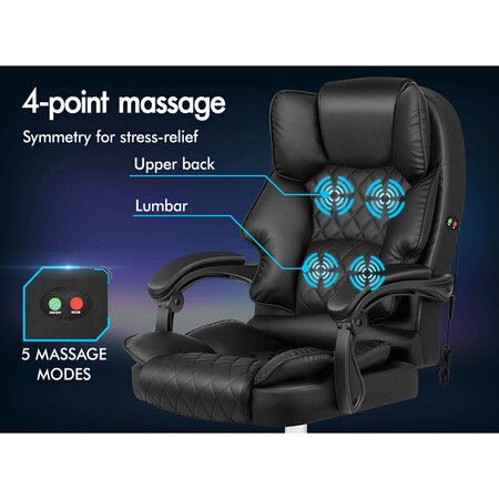 ALFORDSON Massage Office Chair Executive Computer PU Leather Seat Gaming