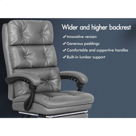 ALFORDSON Office Chair Executive Computer PU Leather Seat Work Recliner Gaming