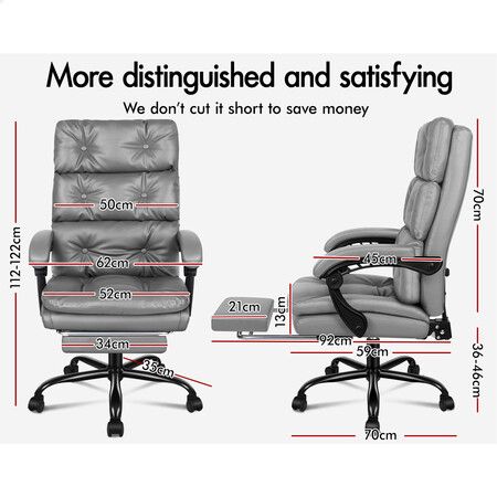 ALFORDSON Office Chair Executive Computer PU Leather Seat Work Recliner Gaming