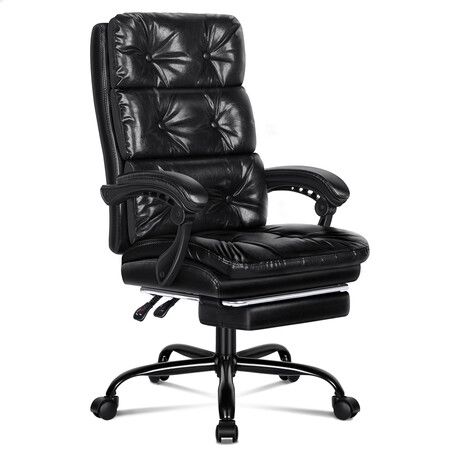 ALFORDSON Office Chair Executive Computer PU Leather Seat Work Recliner Gaming Black