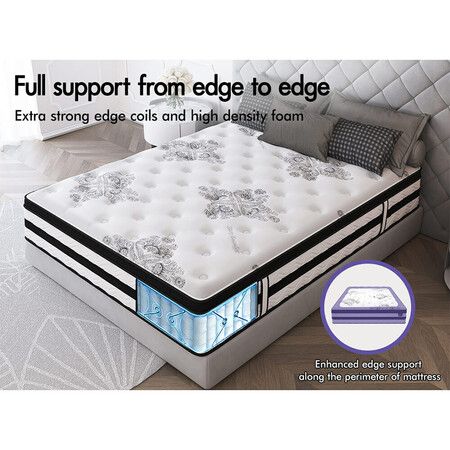 STARRY EUCALYPT Mattress Pocket Spring Single Size Latex Euro Top 34cm 5 zone