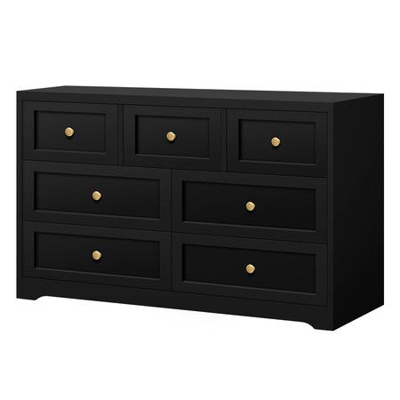 ALFORDSON 7 Chest of Drawers Hamptons Storage Cabinet Dresser Tallboy Black