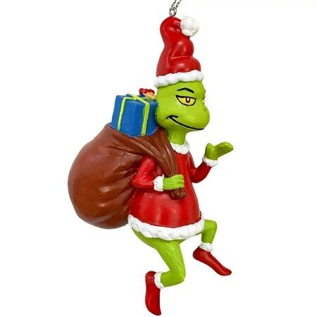 Christmas Grinch Ornaments, 3D Christmas Hanging Ornament, Funny Christmas Tree Decorations (Green)