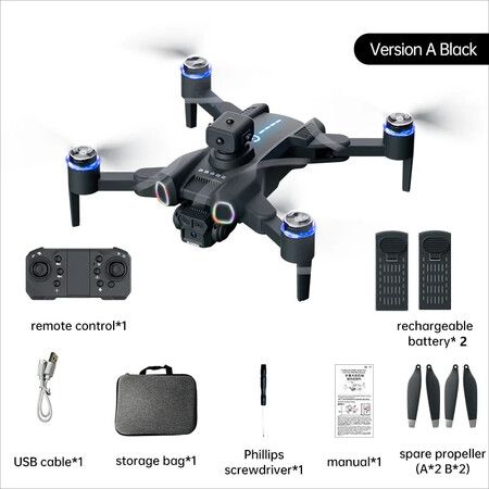 Colorful Changing Lighting Drones 4K HD Dual Camera WiFi Optical Flow Integration Four-sided Obstacle Avoidance Drone Toy Gifts