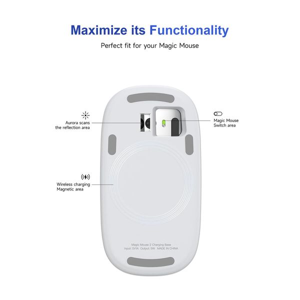 Ergonomic Charging Base for Magic Mouse 2,Support Wireless Magic Mouse Charger,Charging Dock for Magic Mouse Ergonomic Grip with Portable Storage Case,for Magic Mouse 2 Case Increase Comfort