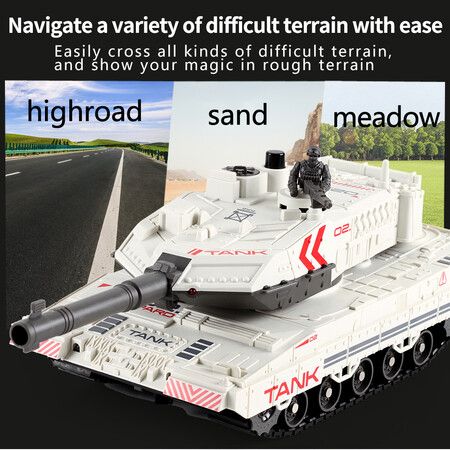 Remote Control Tank for Boys,RC Tank,  Material with Smoke Effect, Lights  Realistic Sounds,1:24 M1A2 Battle Tank Toy,Great Gift Toy for Kids