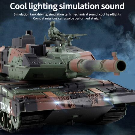 Remote Control Tank for Boys,RC Tank,  Material with Smoke Effect, Lights  Realistic Sounds,1:24 M1A2 Battle Tank Toy,Great Gift Toy for Kids