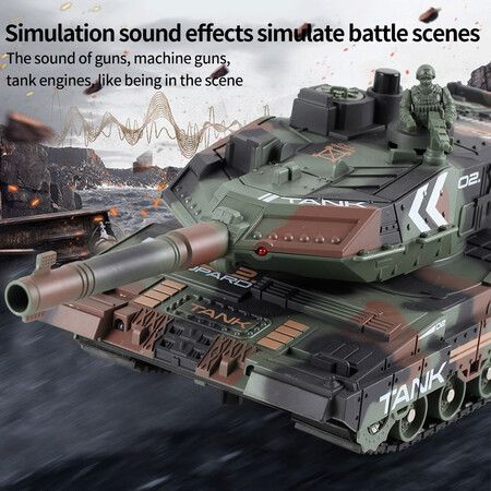 Remote Control Tank for Boys,RC Tank,  Material with Smoke Effect, Lights  Realistic Sounds,1:24 M1A2 Battle Tank Toy,Great Gift Toy for Kids