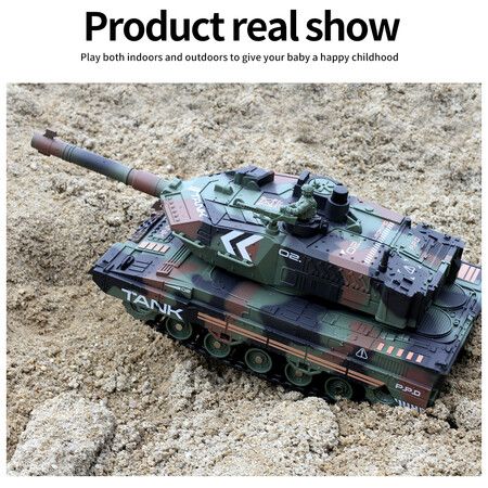 Remote Control Tank for Boys,RC Tank,  Material with Smoke Effect, Lights  Realistic Sounds,1:24 M1A2 Battle Tank Toy,Great Gift Toy for Kids