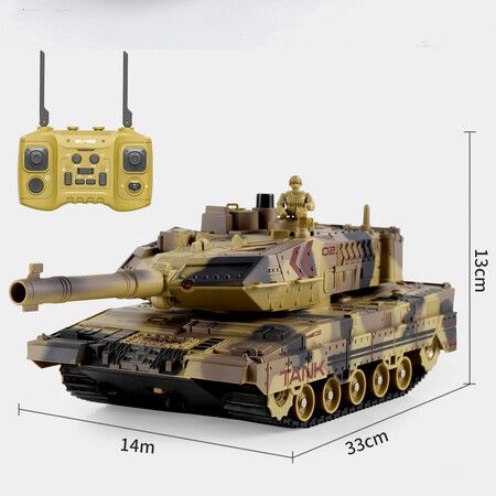 Remote Control Tank for Boys,RC Tank,  Material with Smoke Effect, Lights  Realistic Sounds,1:24 M1A2 Battle Tank Toy,Great Gift Toy for Kids