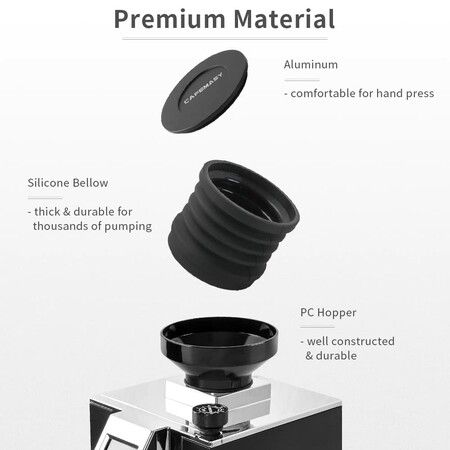 Coffee Grinder Single Dose Hopper for Eureka Mignon Grinder 2 in 1 Function Coffee Grinder Accessories Hopper Hand Pressure Silicone Bellow to Clean and Collect Coffee Grounds