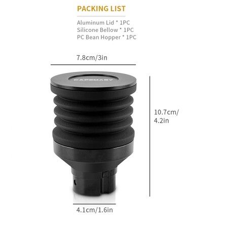 Coffee Grinder Single Dose Hopper for Eureka Mignon Grinder 2 in 1 Function Coffee Grinder Accessories Hopper Hand Pressure Silicone Bellow to Clean and Collect Coffee Grounds