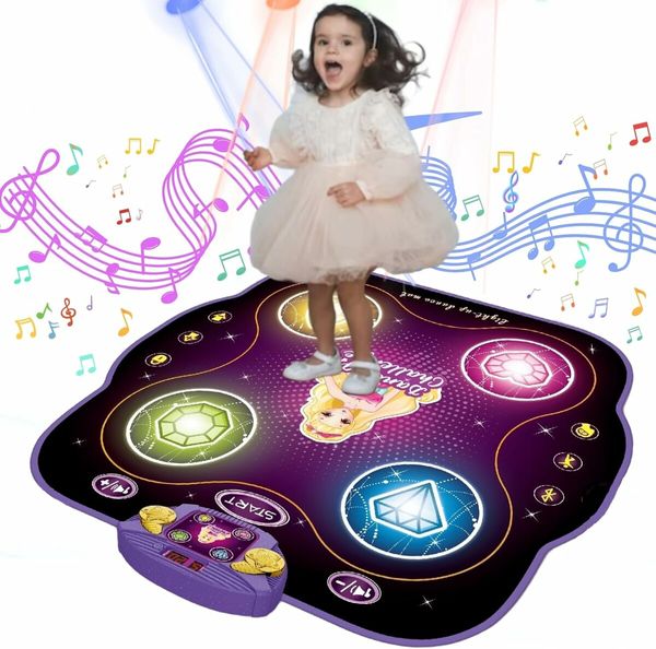 Dance Mat for Kids Age 3+, Light Up Dance Pad with Bluetooth Game Toy Gift for Boys and Girls