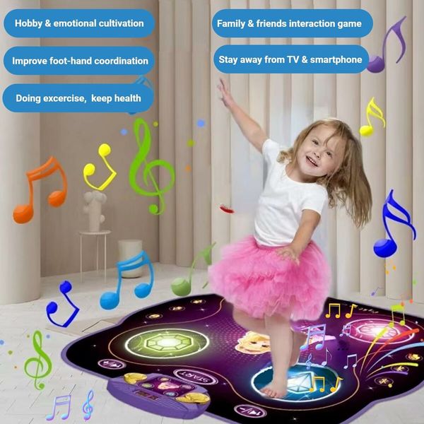 Dance Mat for Kids Age 3+, Light Up Dance Pad with Bluetooth Game Toy Gift for Boys and Girls