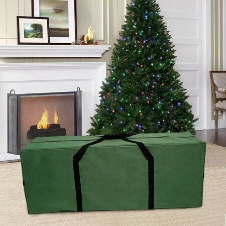 122 x 37 x 52 Green Christmas Tree Storage Bag Extra Large Christmas Storage Containers, 600D Oxford Xmas Holiday Tree Bag with Dual Zipper