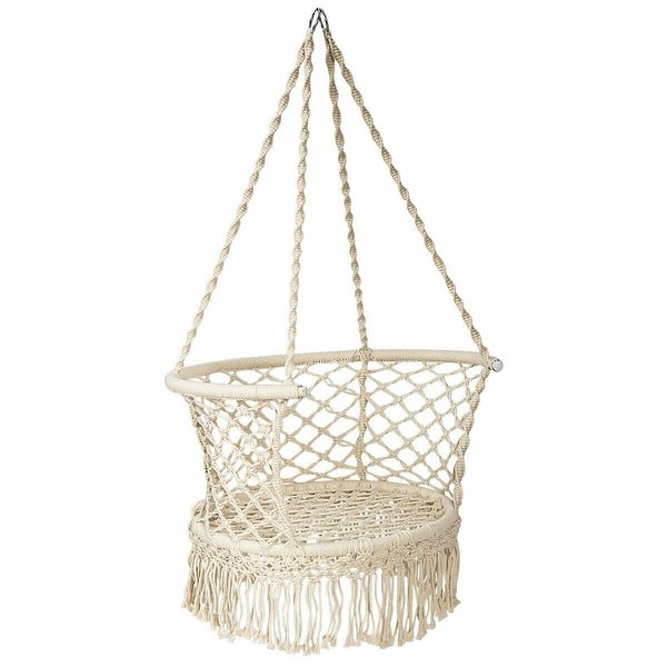 220lbs Hammock Hanging Chair Rope Relax Macrame Swing Seat Cotton HomeGreen