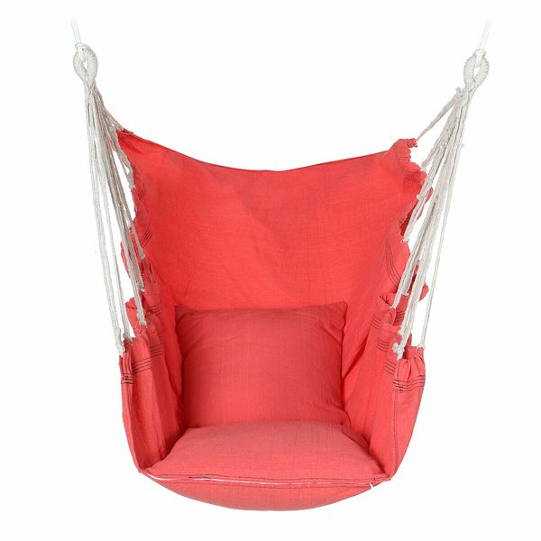 Hanging Rope Chair Max Load 200KG Hammock Swing Seat Indoor Outdoor Patio Porch Garden SuppliesPink