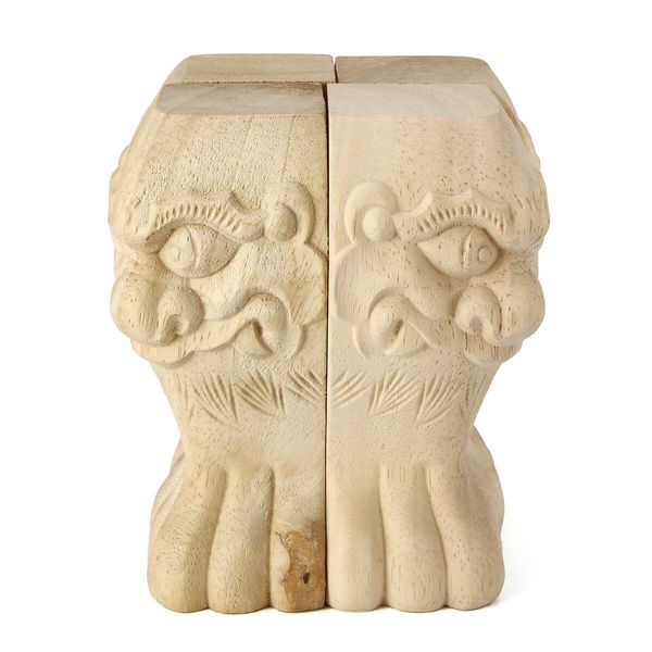 4Pcs 10/15cm European Solid Wood Carving Furniture Foot Legs Unpainted Cabinet Feets Wood Decal15cm