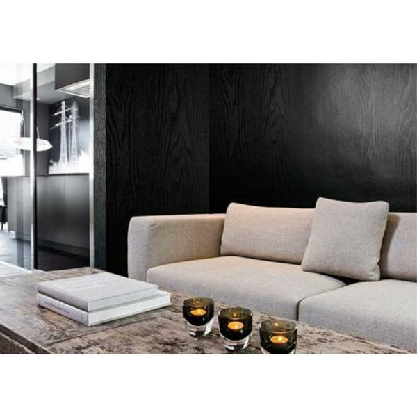 Black Wood Looking Textured Self Adhesive Decor Contact Paper Vinyl Shelf Liner Wall Paper2M