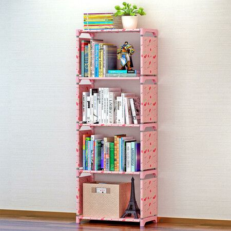 DIY Child Bookcase Stand Shelf Bookshelf Cube Shelf Storage Shelf File Shelf Creative Combination Layer ShelfGrey