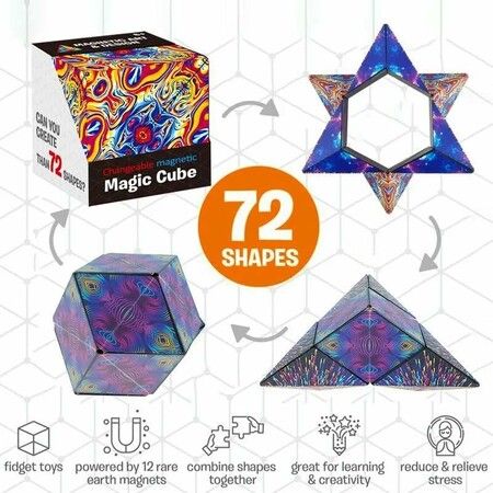 Magic Cube The Shape Shifting Box Magnetic Puzzle Box Toy for kids Age 3+ (Spaced Out)