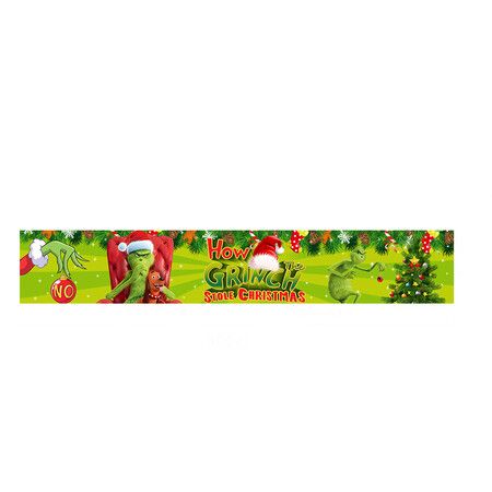 Large Grinchs Christmas Banner, Christmas Banner Sign, Welcome to Christmas Backdrop Christmas Decorations 300 x 50 cm