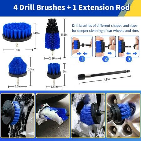 27 Pcs Car Detailing Kit Car Interior Detailing Kit Brush Set Auto Interior Car Detailing Kit Car Cleaning Kit for Wheel-Drill Not Included