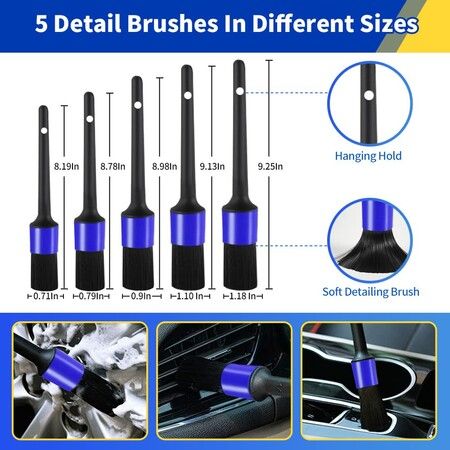 27 Pcs Car Detailing Kit Car Interior Detailing Kit Brush Set Auto Interior Car Detailing Kit Car Cleaning Kit for Wheel-Drill Not Included