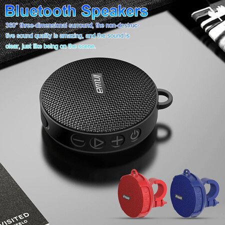 Wireless Bluetooth Bicycle Portable Speaker TF USB IPX7 Waterproof And Drop-proof For Outdoor Music Sound Bike Mount Color Red