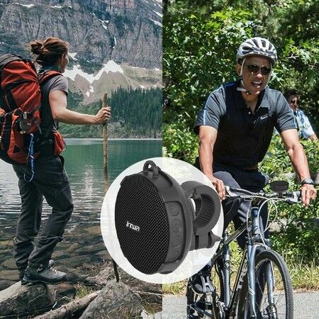 Wireless Bluetooth Bicycle Portable Speaker TF USB IPX7 Waterproof And Drop-proof For Outdoor Music Sound Bike Mount Color Red