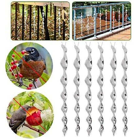 30cm Bird Wind Twisting Scare Rods Reflective Ornamental Spiral Device (12 Pcs)