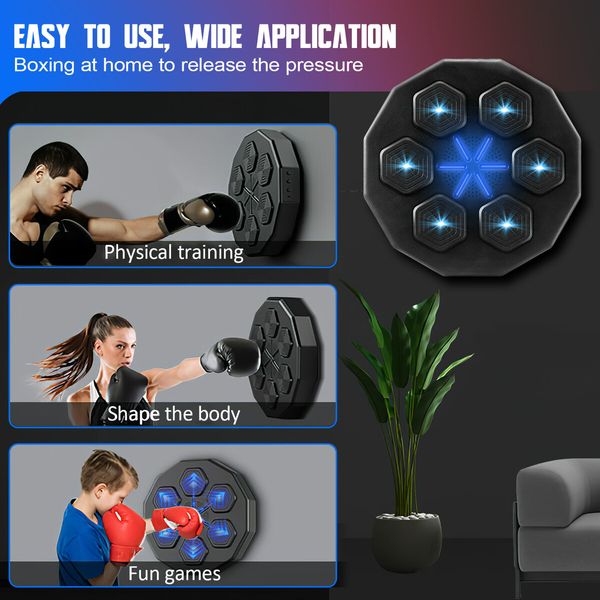 Smart Punching Boxing Pad Electronic Music Machine Home Training Wall Target Equipment Bluetooth Glove USB Charging