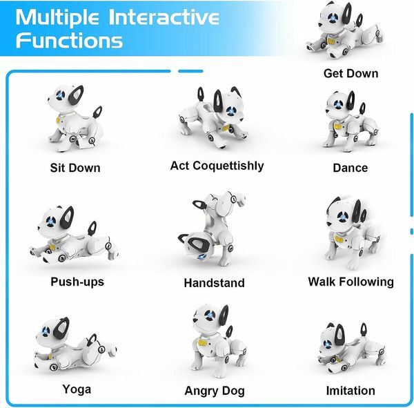 Remote Control Robot Dog Toy, RC Dog Programmable Smart Interactive Robotic Pets for Boys Girls Toy Age 3+