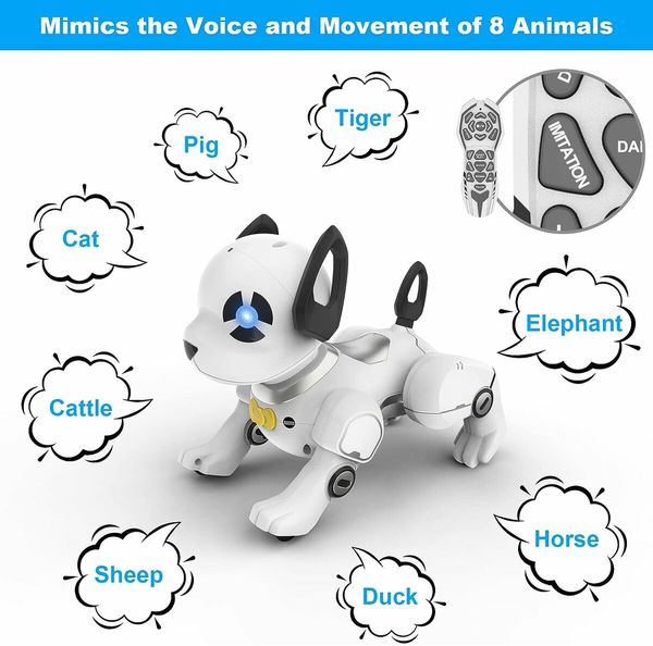 Remote Control Robot Dog Toy, RC Dog Programmable Smart Interactive Robotic Pets for Boys Girls Toy Age 3+